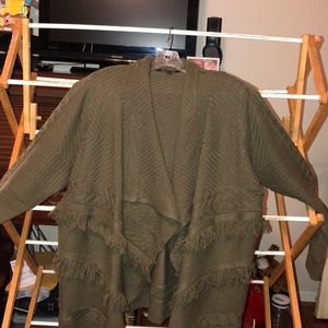 Olive Green loose fit sweater jacket 2X
